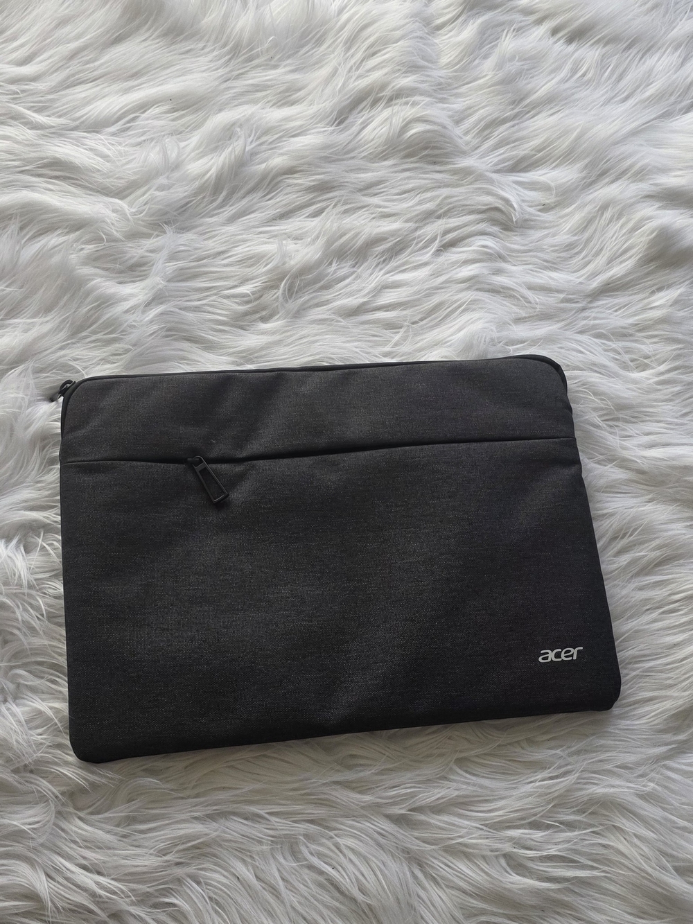 Acer Dark Gray Slim Laptop Sleeve with Front Zip Pocket